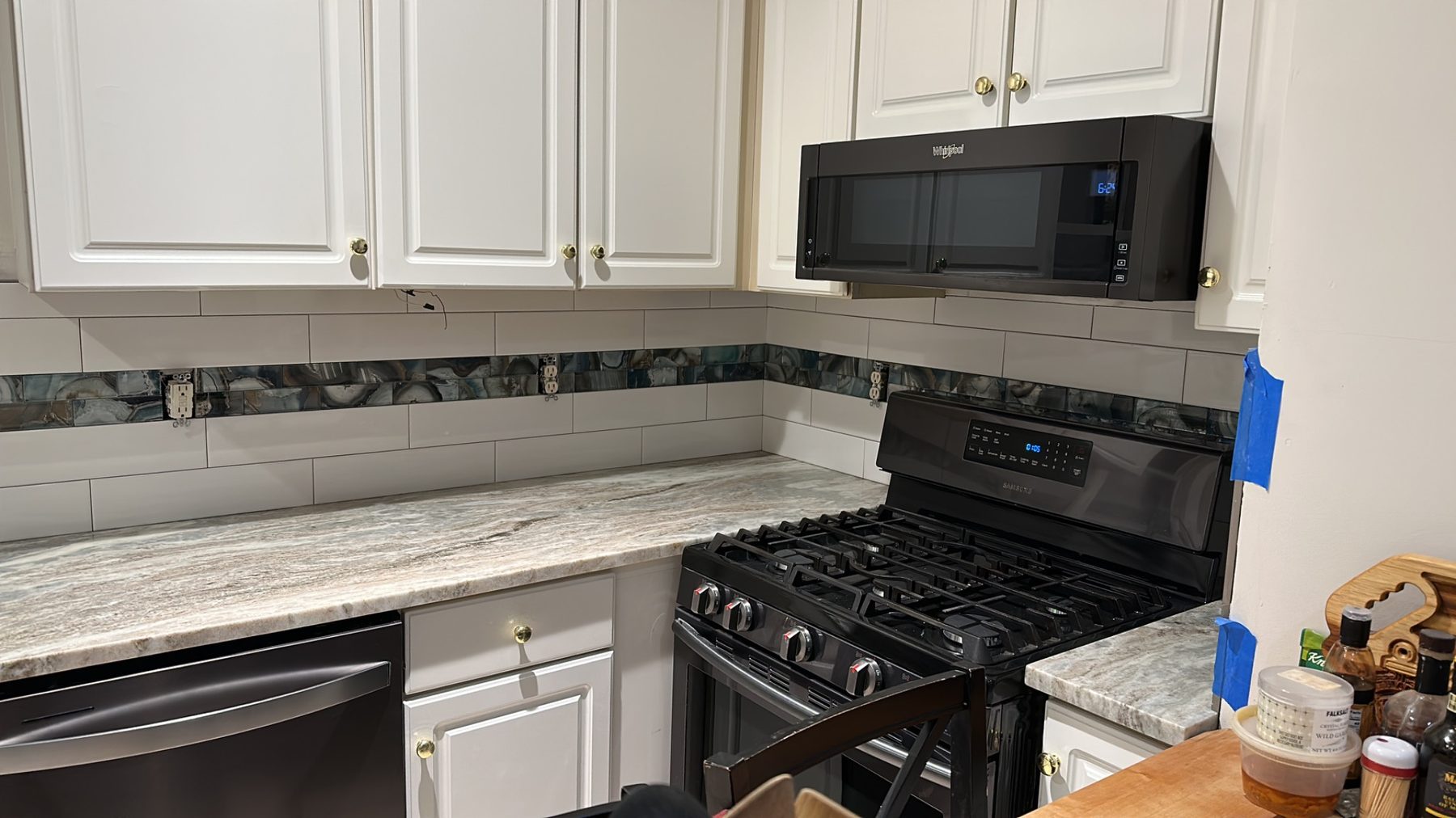 Kitchen backsplash tile detail