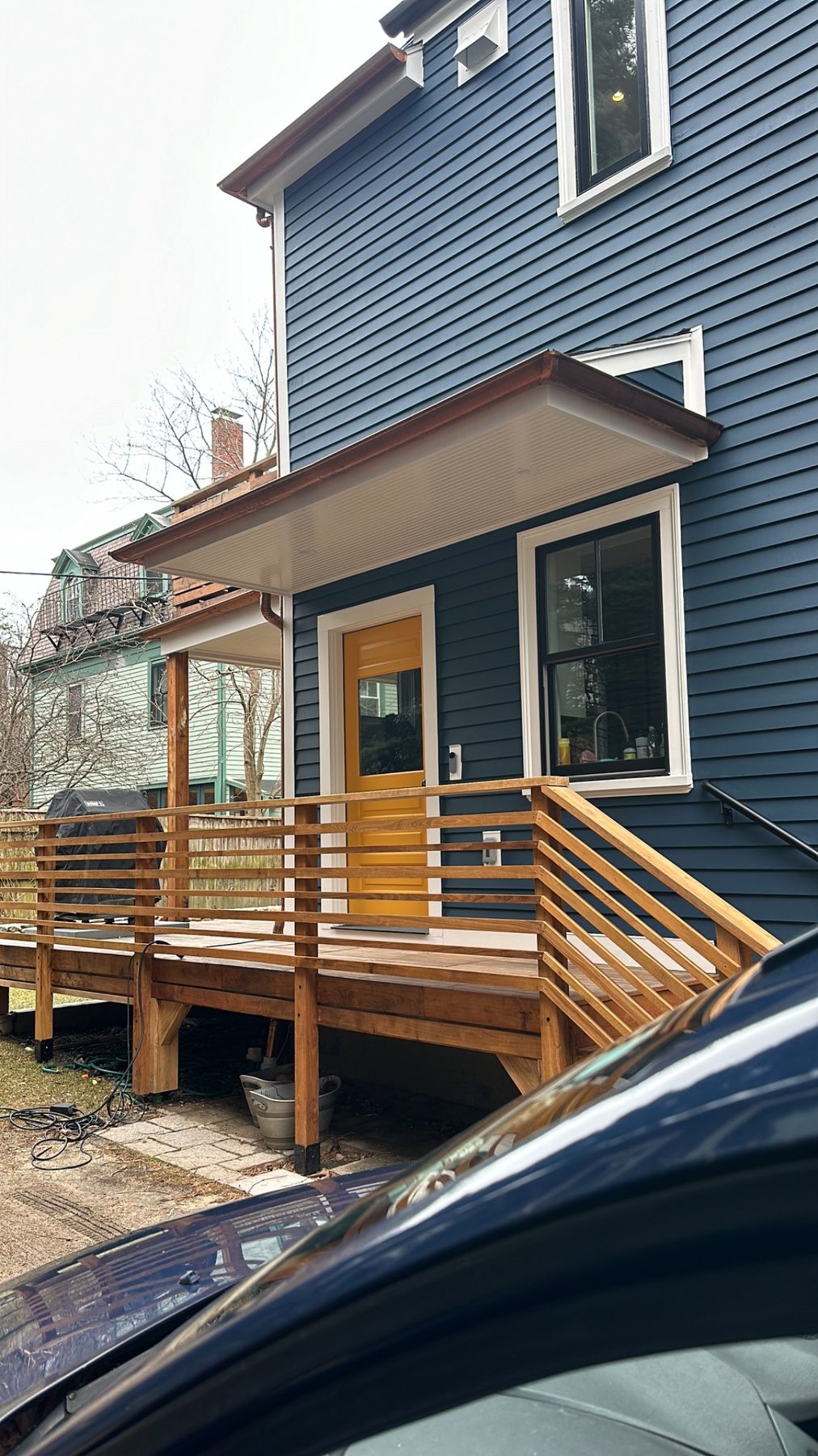 Front entry deck and railing